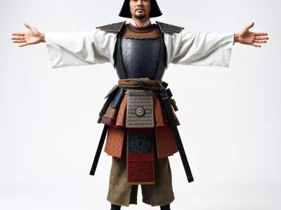 Imperial Samurai Armor model pack Low-poly 3D model