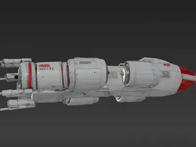 Stylized Sci-Fi Spaceship Low-poly 3D model