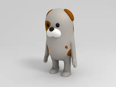 Rigged Cartoon Dog 3D model