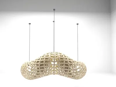 3D MODEL OF A DECORATIVE PARAMETRIC RATTAN  CEILING CHANDELIER Low-poly 3D model