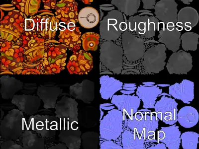 Decorative Floral Egg Model Pack Low-poly 3D model