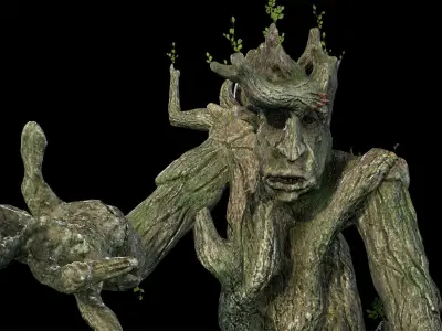 Tree ent oak low-poly game engine ready 3D model Low-poly 3D model