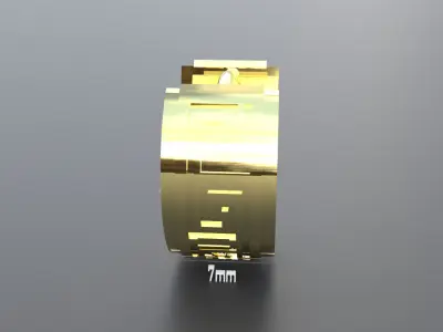 Greek Key Hoop Earring - STL Model for Silver and Gold Casting 3D print model