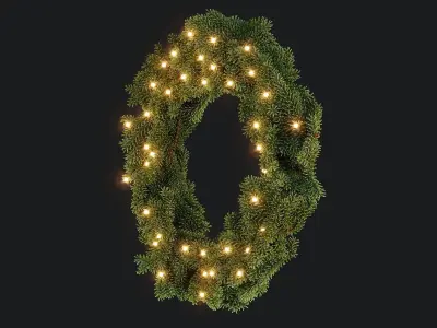 Decorative Christmas Wreath 3D model