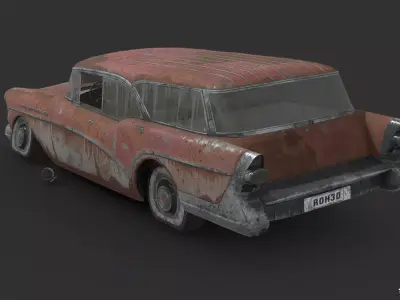 Abandoned Car - Buick Century Caballero Wagon Low-poly 3D model
