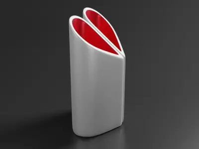 Heart Dual Vase 2 pieces Art gift for Valentines day 3D print model
