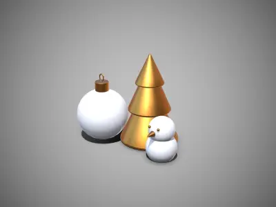 Christmas New Year Decoration Props 3D model