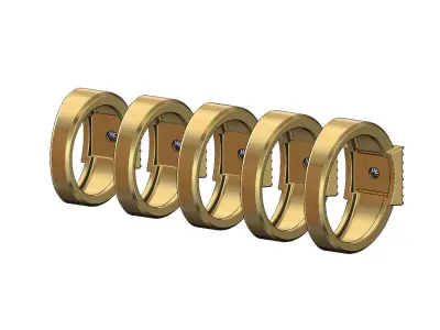 Square cluster diamond ring US sizes 7to11 3D print model