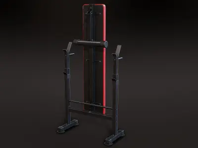 Weight Bench Set Low-poly 3D model