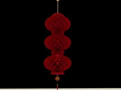 Chinese Honeycomb Red lantern 3D model
