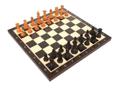 Chessboard game pieces 3D model