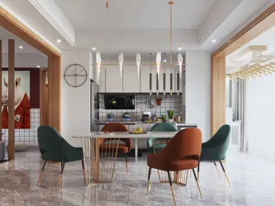 Luxury living room interior 3D model