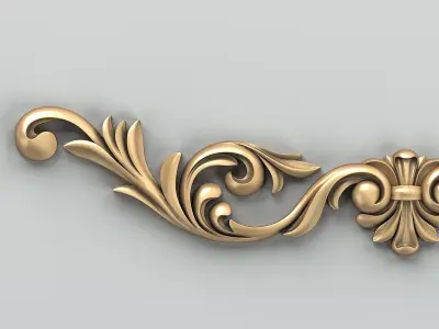 Carved decor horizontal 026 3D model