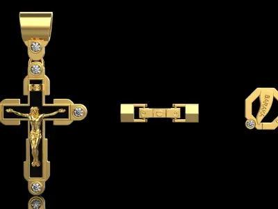 Jesus Cross Pendant 40192 3D print model