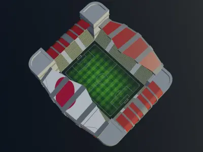 Football Stadium - Japan Low-poly 3D model