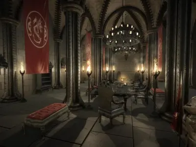 Dragon Castle Low-poly 3D model