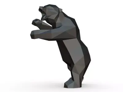 bear low poly 3D print model