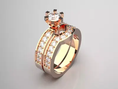 STL 3DM wedding ring model wr0057 3D print model