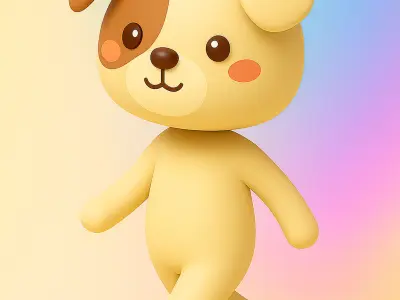 Cartoon Dog character 3d Low-poly 3D model