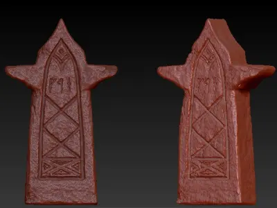 Viking Carved Gravestone  3D print model