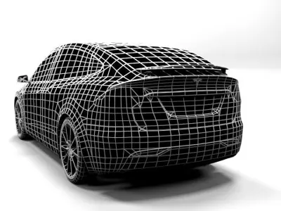 TESLA MODEL X LOWPOLY Low-poly 3D model