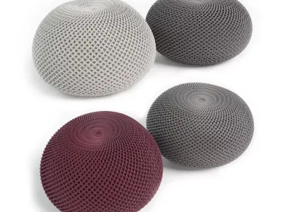 Crochet pouf 3D model