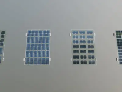 Bifacial Solar Glass Panel 1010x670x10mm 3D model