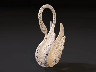 Decorative swan 3D print model
