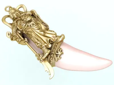 Guan Yu pendant - Dragon pendant - Tiger nails - Tiger fang 3D print model