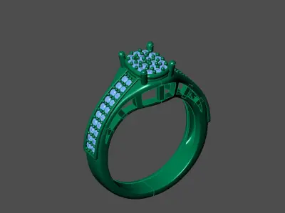 Womens Rings With Stone Ring Ready STL 3DM Models Rings women 3D print model 39
