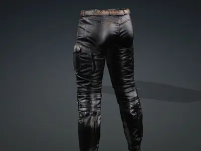 Black Leather Pants PBR 4k  Low-poly 3D model