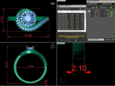 Diamond Jewelry Ring 3D print model