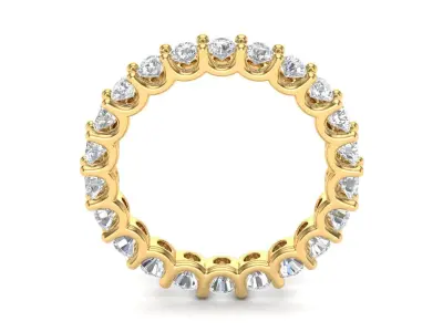 U Shaped Eternity Ring 2 point 4 mm stone size swiss 11 and EU51 3D print model