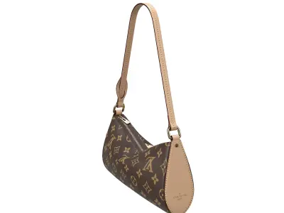 Louis Vuitton Pochette Tirette Bag Monogram Low-poly 3D model