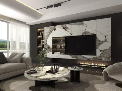 Living Room Scene 3D model