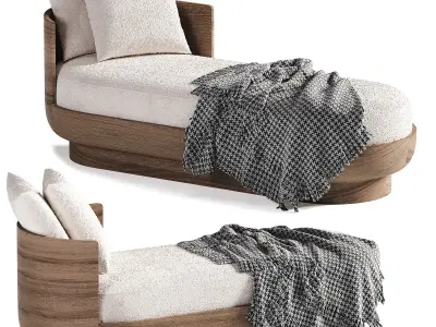 Ciro Fabric Left Arm Daybed 3D model