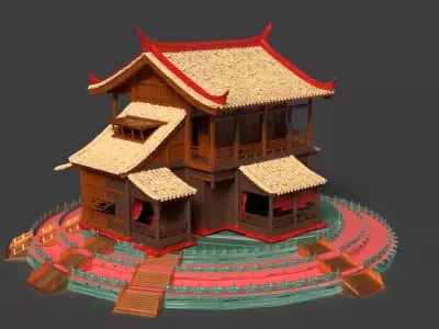 Chinese ancient house  3D model 31