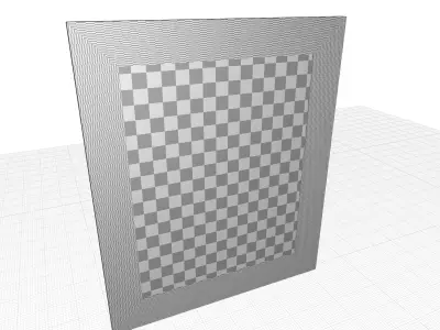 Rectangle Wood Wall Mirror 3D model