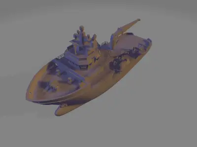 research vessel tugboat miniature 3D print model