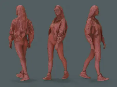 Girl in Nike 3D model