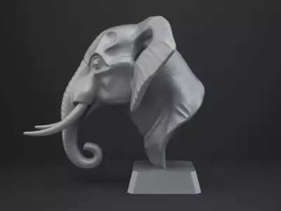 Elephant Bust - Animal Figurine 3D print model