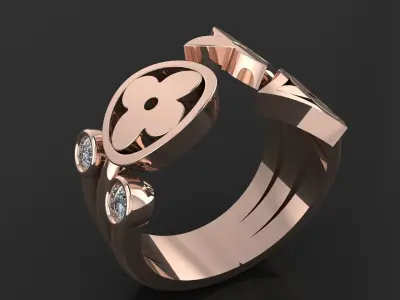 Louis Vuitton ring 3D PRINTING MODEL 3D print model