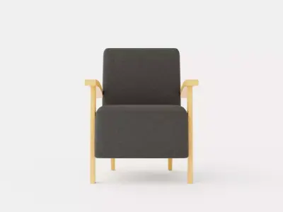 Tennessee armchair oiled oak Low-poly 3D model