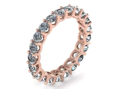 U Shaped Eternity Ring 2 point 8 mm stone size swiss 11 and EU51 3D print model