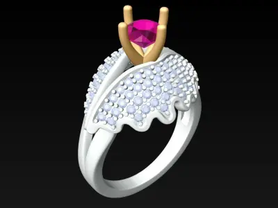 Diamond Ring - Womens Rings - GN176 3D print model