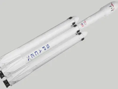SpaceX Falcon Heavy Rocket 3D model
