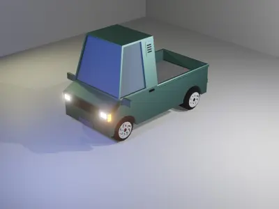 Cartoon Low Poly Car 03 Low-poly 3D model