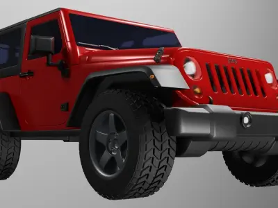 Jeep Wrangler 2010  2 Door Game Ready 3D Model Low-poly 3D model