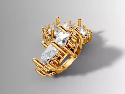Gold Halo Diamond Pendant  3D Printable Design 3D print model