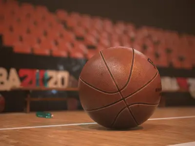 Mid Poly Worn Basketball PBR 3D Model 3D model